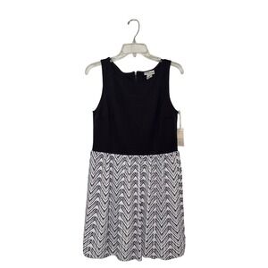Isani For Target Medium Sleeveless Pleated  ZigZag Pattern Fit‎ & Flare Dress